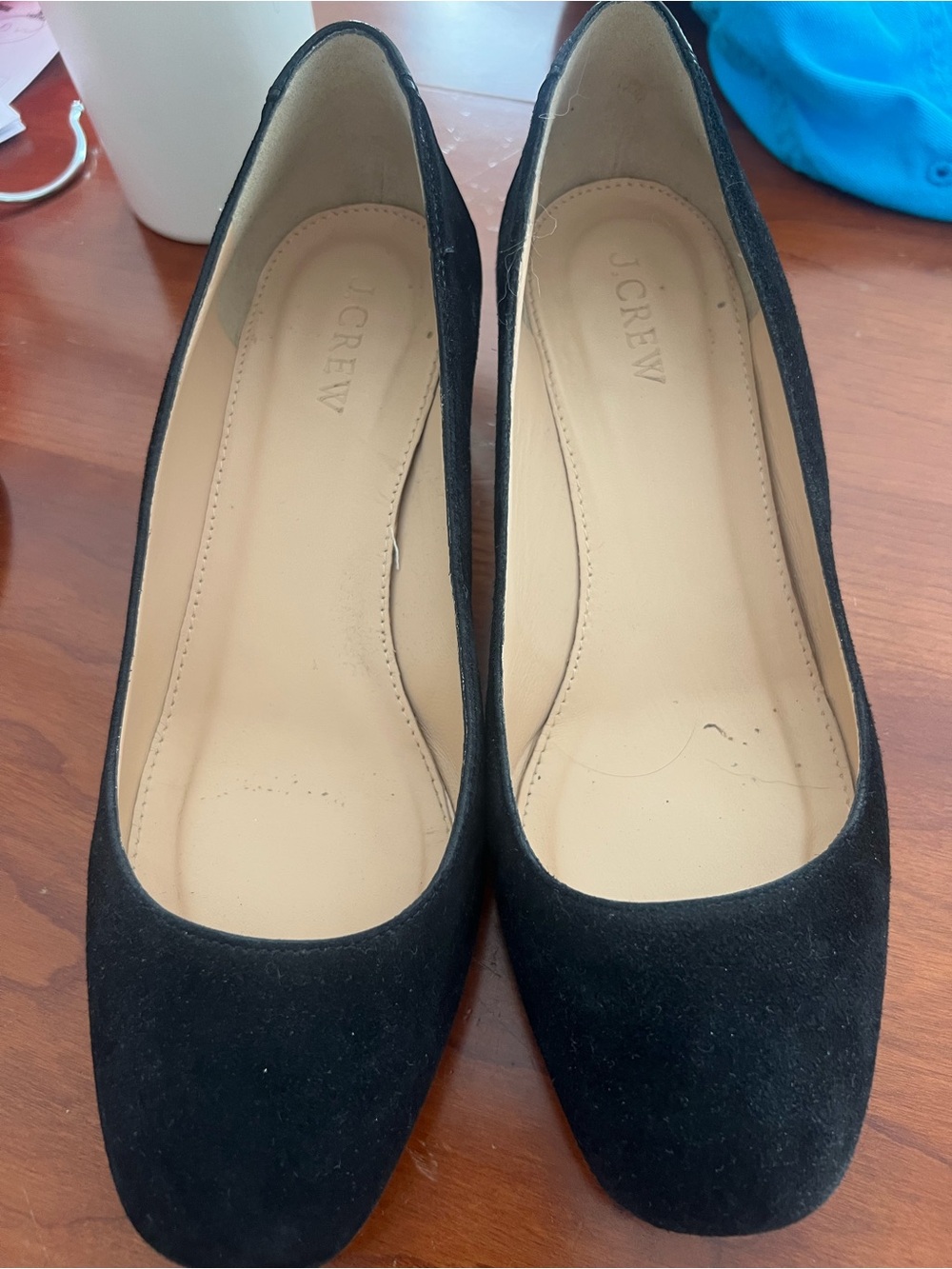 J. Crew Black Suede Low Block Heel Pumps